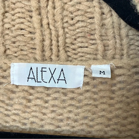 Vintage Alexa Y2K Wool Blend Chenille  Chunky Knit Collared Cardigan - Picture 5 of 6